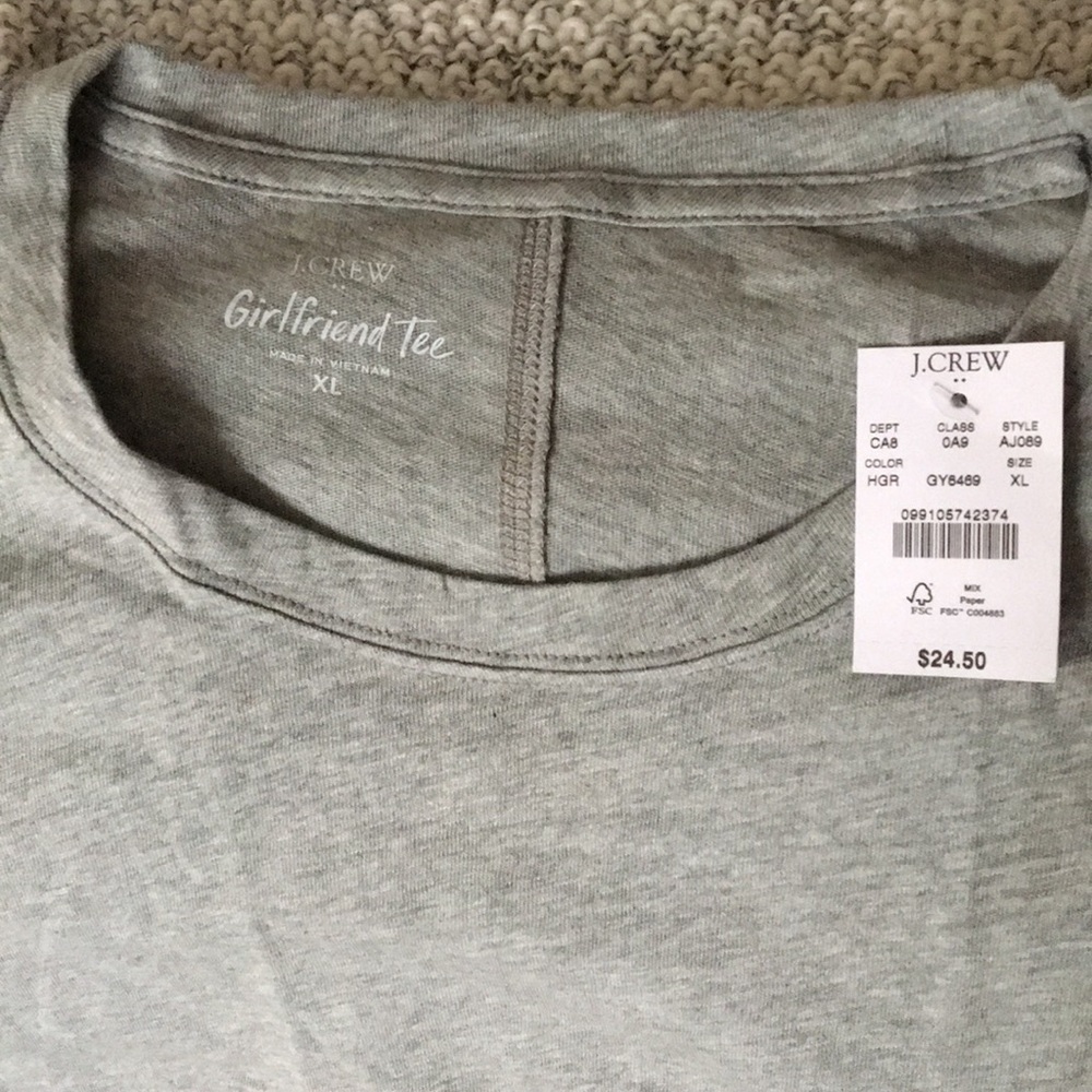 J Crew Cotton Crewneck Girlfriend Tee Size XL NWT - Picture 8 of 9